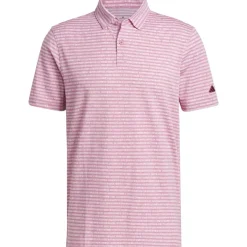 Adidas Go-To Striped Shirt Polo Short Sleeve Golf Apparel