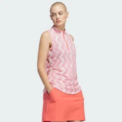 Adidas Ultimate365 Ottoman Printed Sleeveless Shirt Polo Short Sleeve Golf Apparel