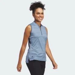 Adidas Ultimate365 Stripe Sleeveless Shirt Polo Short Sleeve Golf Apparel