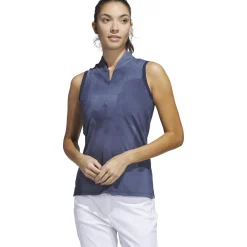 Adidas Ultimate365 Tour Print Sleeveless Shirt Polo Short Sleeve Golf Apparel