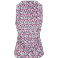 Ben Hogan Sleeveless Colorblocked Mini Floral Shirt Polo Short Sleeve Golf Apparel