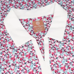 Ben Hogan Sleeveless Colorblocked Mini Floral Shirt Polo Short Sleeve Golf Apparel