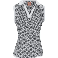 Ben Hogan Sleeveless Lattice Geo Shirt Polo Short Sleeve Golf Apparel