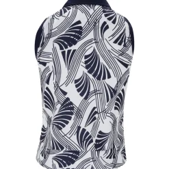 Ben Hogan Sleeveless Waist Length Zip Leaf Shirt Polo Short Sleeve Golf Apparel