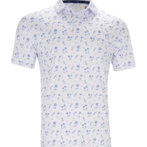 Ben Hogan Tropical Golf Print Shirt Polo Short Sleeve Golf Apparel