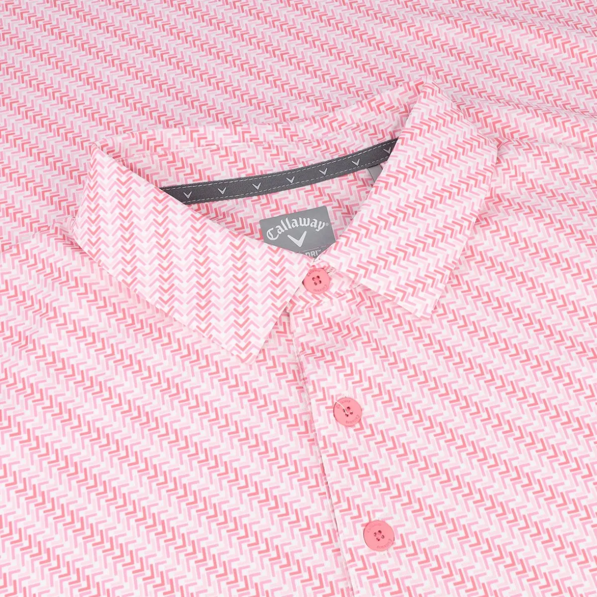 Callaway Chevron Twill Print Shirt Polo Short Sleeve Golf Apparel