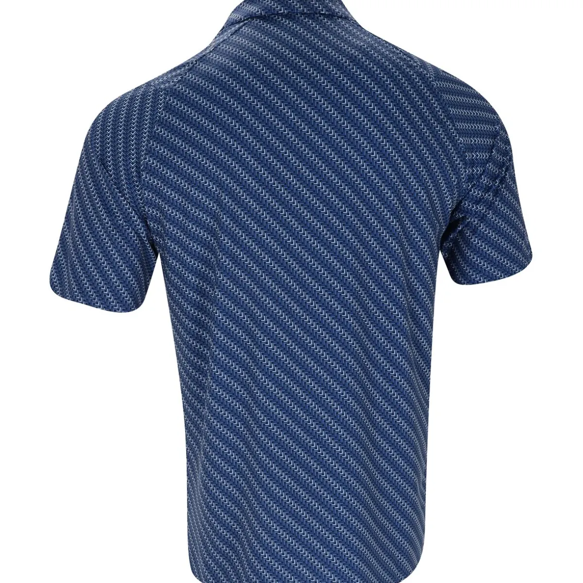 Callaway Chevron Twill Print Shirt Polo Short Sleeve Golf Apparel