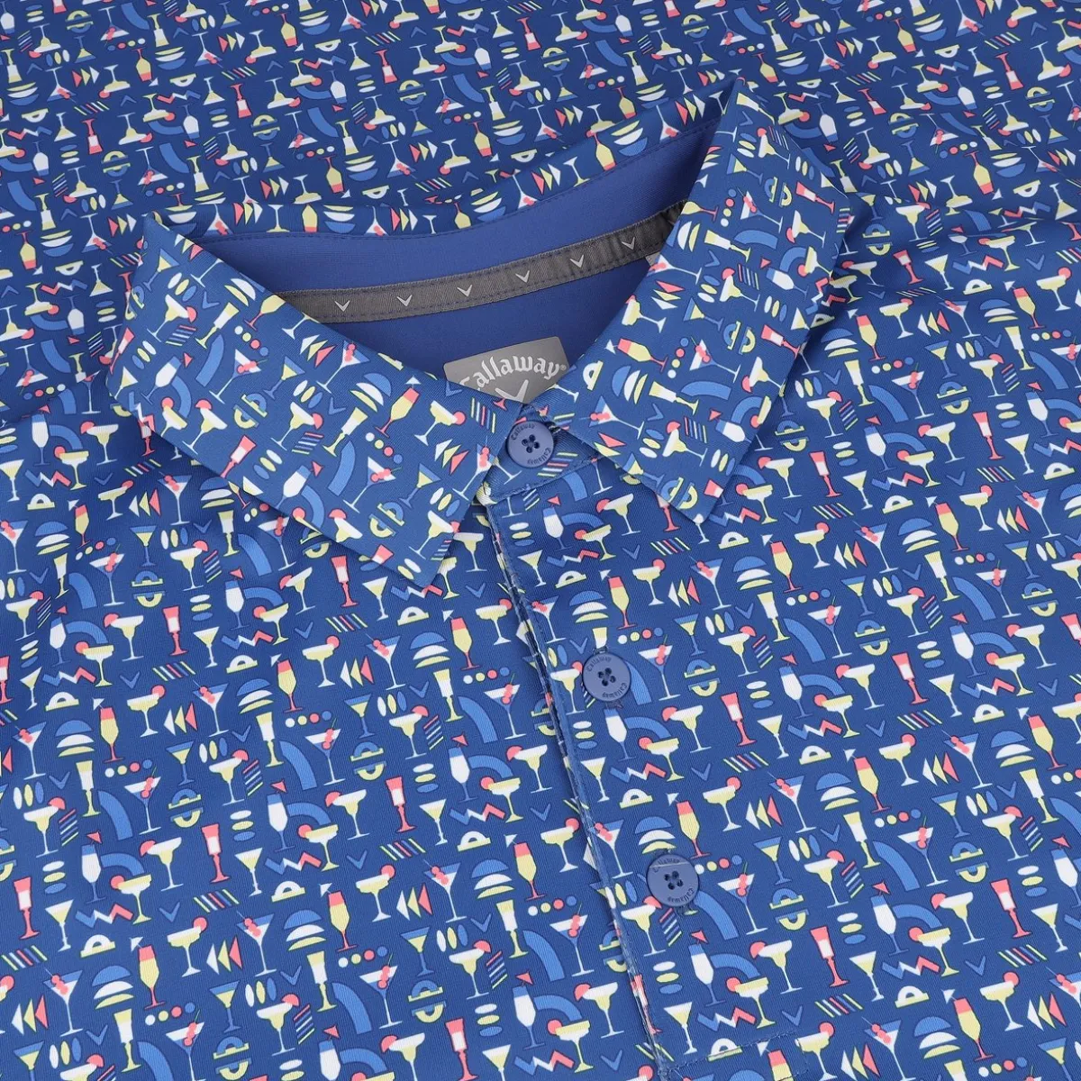 Callaway Cocktail Print Shirt Polo Short Sleeve Golf Apparel