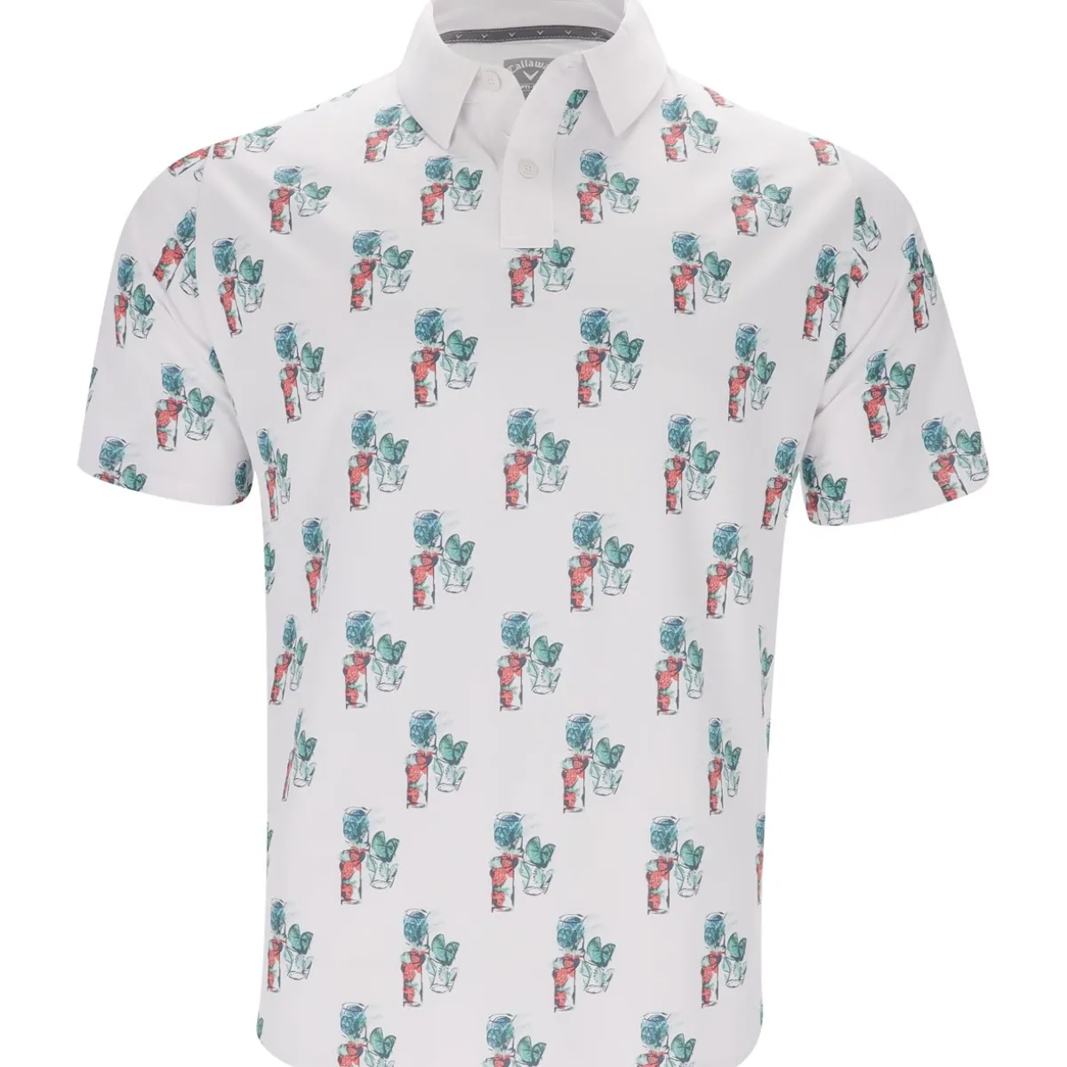 Callaway 19th Hole Drink Print Shirt Polo Short Sleeve Golf Apparel