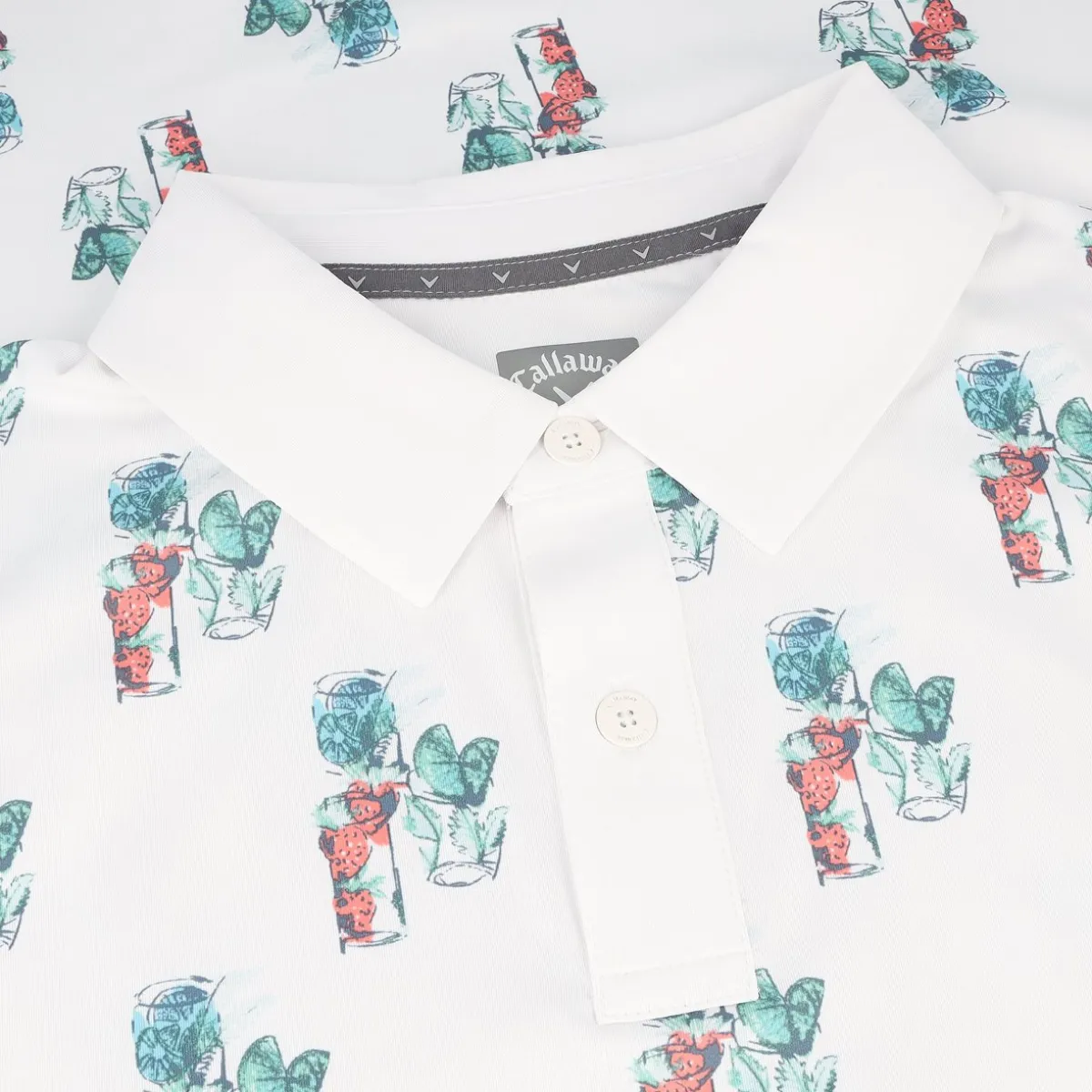 Callaway 19th Hole Drink Print Shirt Polo Short Sleeve Golf Apparel