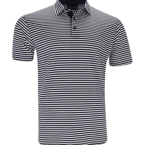 Dunning Buckhaven Ventilated Stripe Performance Shirt Polo Short Sleeve Golf Apparel