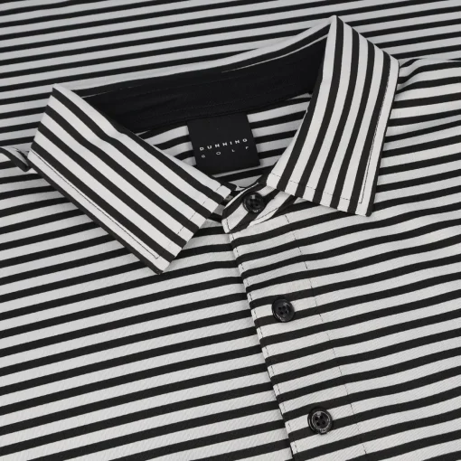 Dunning Buckhaven Ventilated Stripe Performance Shirt Polo Short Sleeve Golf Apparel