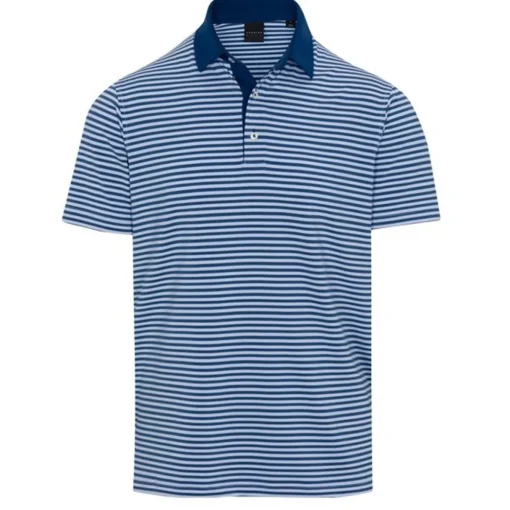 Dunning Fennor Stripe Jersey Performance Shirt Polo Short Sleeve Golf Apparel