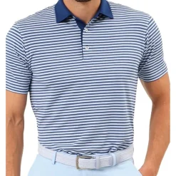 Dunning Fennor Stripe Jersey Performance Shirt Polo Short Sleeve Golf Apparel