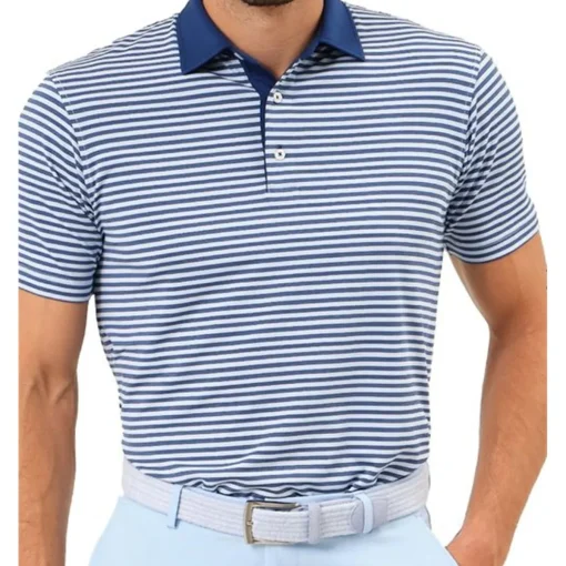 Dunning Fennor Stripe Jersey Performance Shirt Polo Short Sleeve Golf Apparel