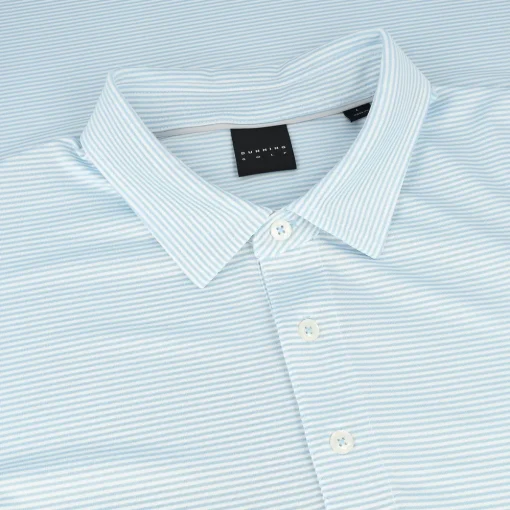 Dunning Helsby Stripe Jersey Performance Shirt Polo Short Sleeve Golf Apparel
