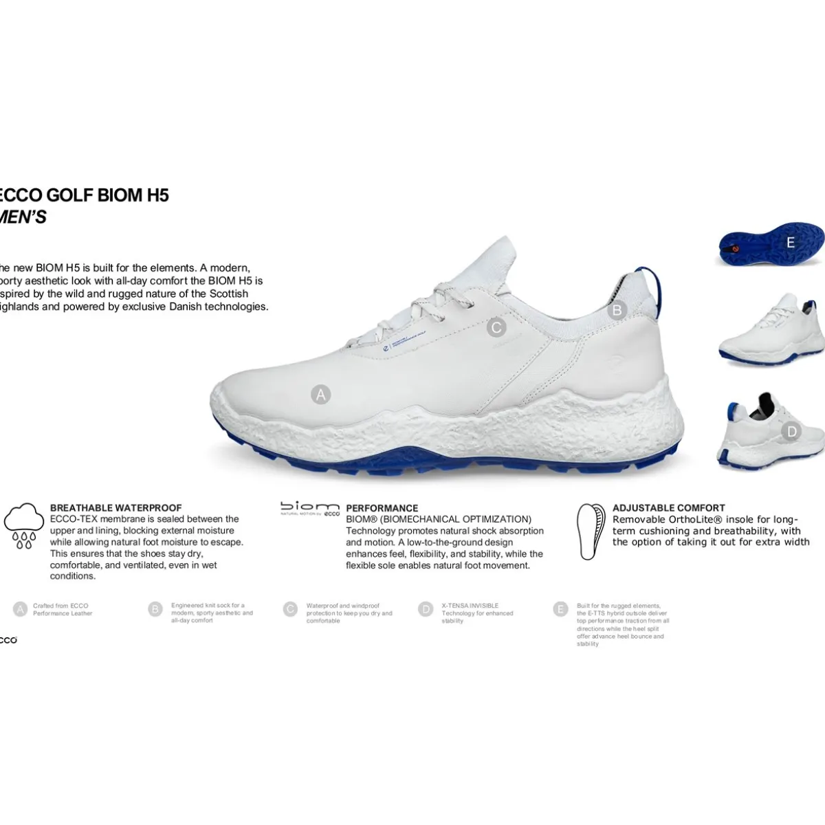 ECCO Golf Biom H5 Spikeless Golf Shoes