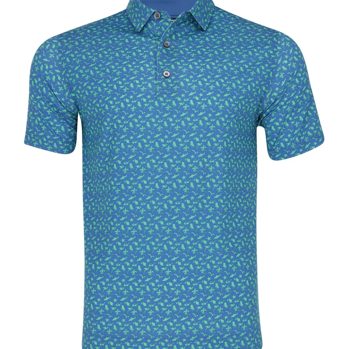 FootJoy Beach Print Lisle Previous Season Apparel Style Shirt Polo Short Sleeve Golf Apparel