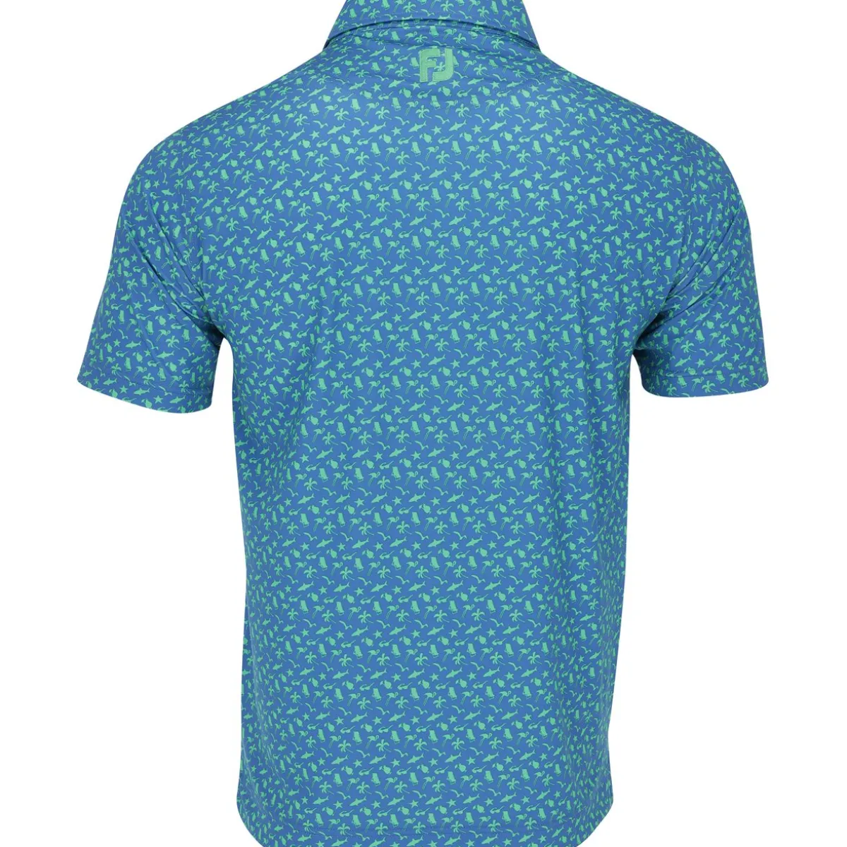 FootJoy Beach Print Lisle Previous Season Apparel Style Shirt Polo Short Sleeve Golf Apparel
