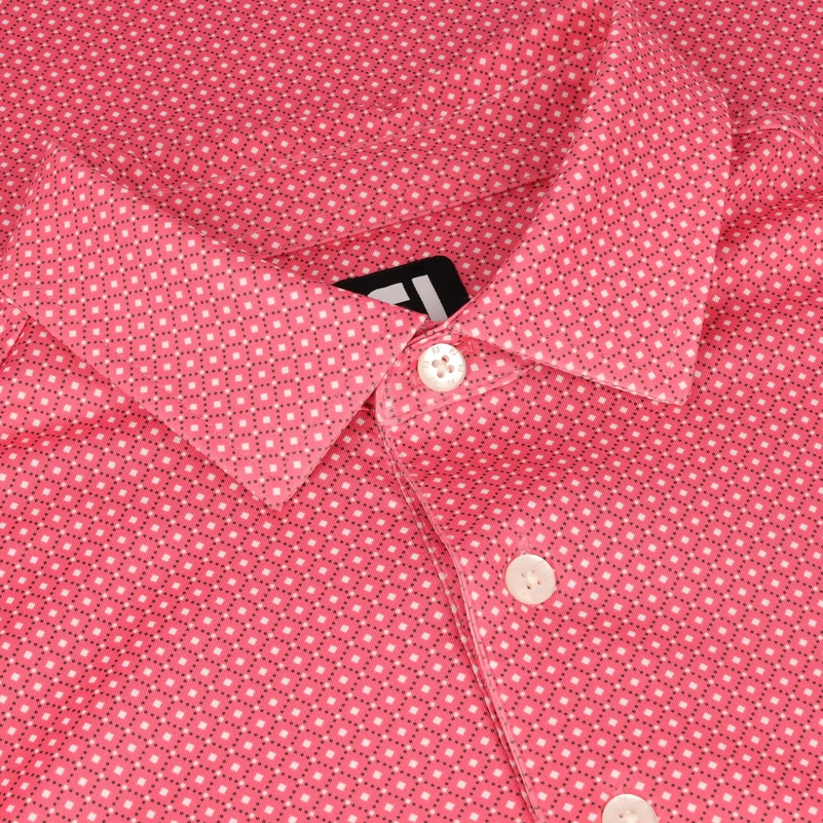 FootJoy Dot Geo Print Lisle Shirt Polo Short Sleeve Golf Apparel