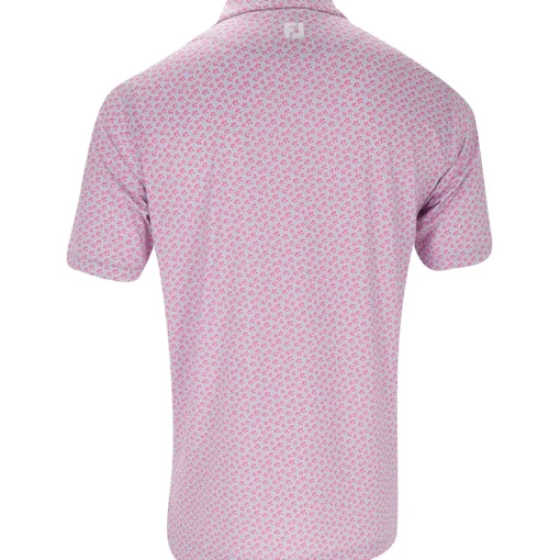 FootJoy Floral Sketch Lisle Shirt Polo Short Sleeve Golf Apparel