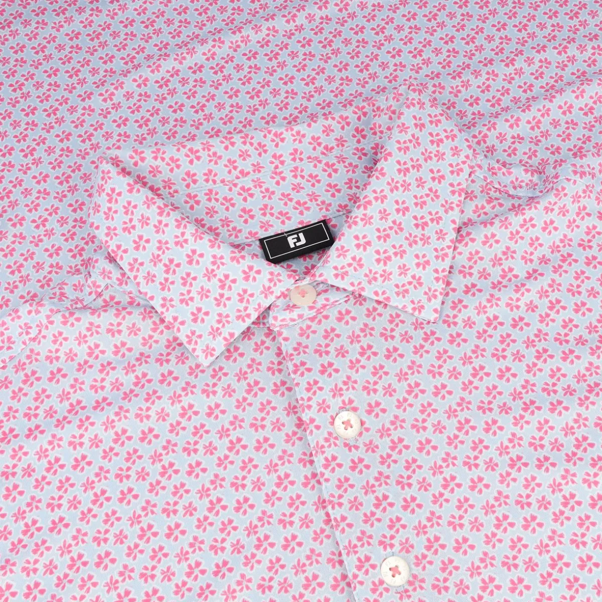 FootJoy Floral Sketch Lisle Shirt Polo Short Sleeve Golf Apparel