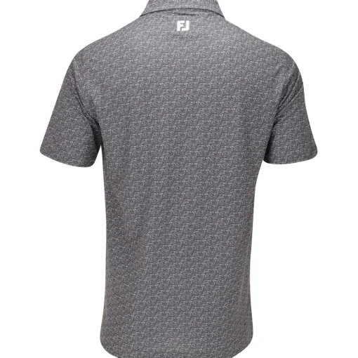 FootJoy Golf Course Doodle Stretch Pique Self Collar Previous Season Apparel Style Shirt Polo Short Sleeve Golf Apparel