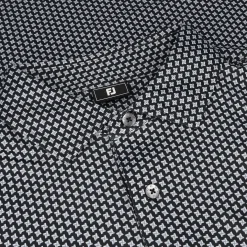 FootJoy Houndstooth Geo Lisle Shirt Polo Short Sleeve Golf Apparel
