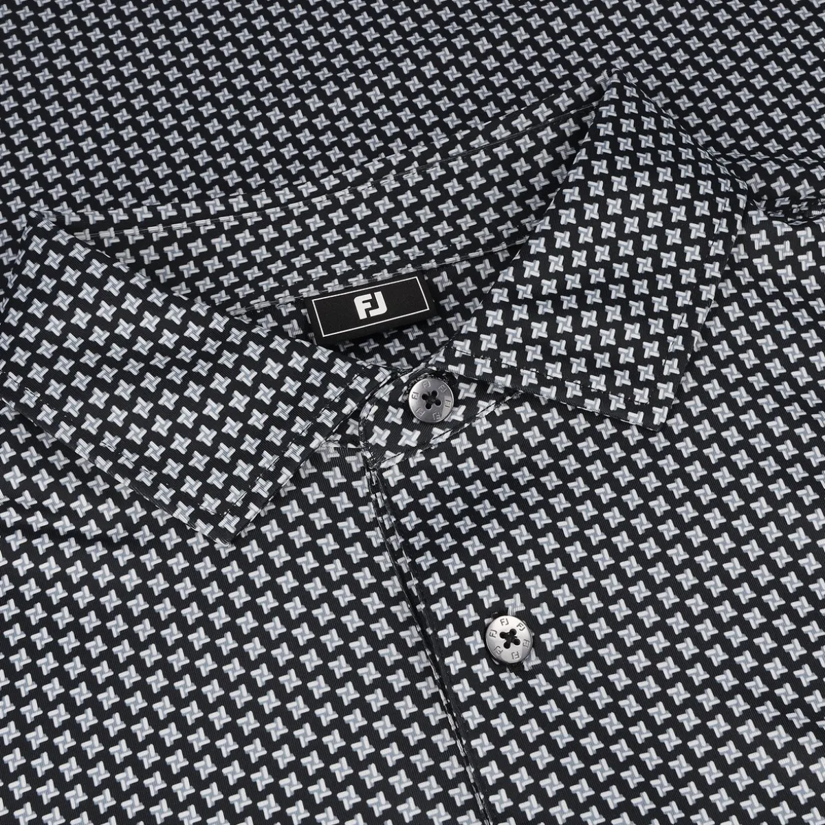 FootJoy Houndstooth Geo Lisle Shirt Polo Short Sleeve Golf Apparel