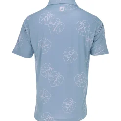 FootJoy Jungle Leaf Print Lisle Self Collar Previous Season Apparel Style Shirt Polo Short Sleeve Golf Apparel