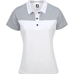 FootJoy Lisle Dot Print Yoke Previous Season Apparel Style Shirt Polo Short Sleeve Golf Apparel