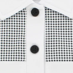 FootJoy Lisle Dot Print Yoke Previous Season Apparel Style Shirt Polo Short Sleeve Golf Apparel