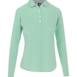 FootJoy L/S Pin Stripe Sun Protection Previous Season Apparel Style Shirt Polo Long Sleeve Golf Apparel
