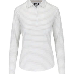 FootJoy Pin Stripe Sun Protection Previous Season Apparel Style Shirt Polo Long Sleeve Golf Apparel