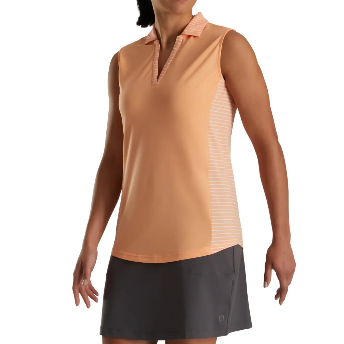 FootJoy Sleeveless Open Placket Shirt Polo Short Sleeve Golf Apparel