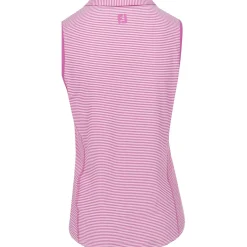 FootJoy Stripe Open Placket Sleeveless Shirt Polo Short Sleeve Golf Apparel