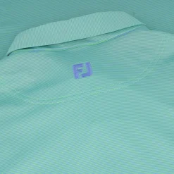 FootJoy TOUR LOGO MicroFeeder Stripe Lisle Self Collar Shirt Polo Short Sleeve Golf Apparel
