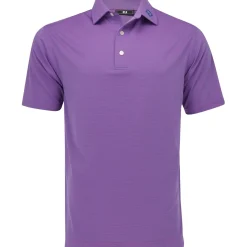 FootJoy TOUR LOGO MicroFeeder Stripe Lisle Self Collar Shirt Polo Short Sleeve Golf Apparel