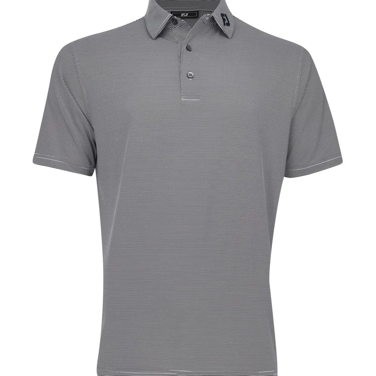 FootJoy TOUR LOGO MicroFeeder Stripe Lisle Self Collar Shirt Polo Short Sleeve Golf Apparel