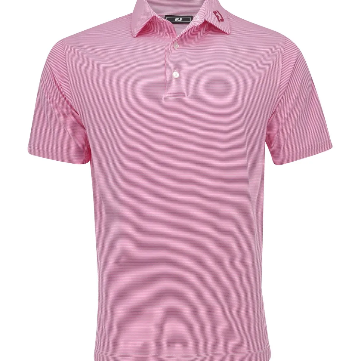 FootJoy TOUR LOGO MicroFeeder Stripe Lisle Self Collar Shirt Polo Short Sleeve Golf Apparel