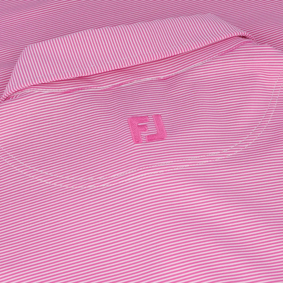 FootJoy TOUR LOGO MicroFeeder Stripe Lisle Self Collar Shirt Polo Short Sleeve Golf Apparel