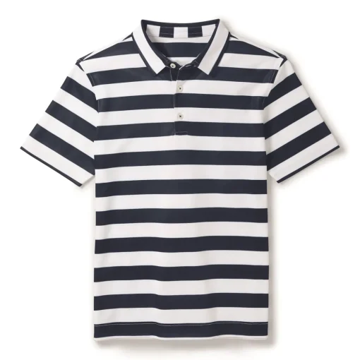 FootJoy Youth Rugby Stripe Pique Previous Season Apparel Style Shirt Polo Short Sleeve Golf Apparel