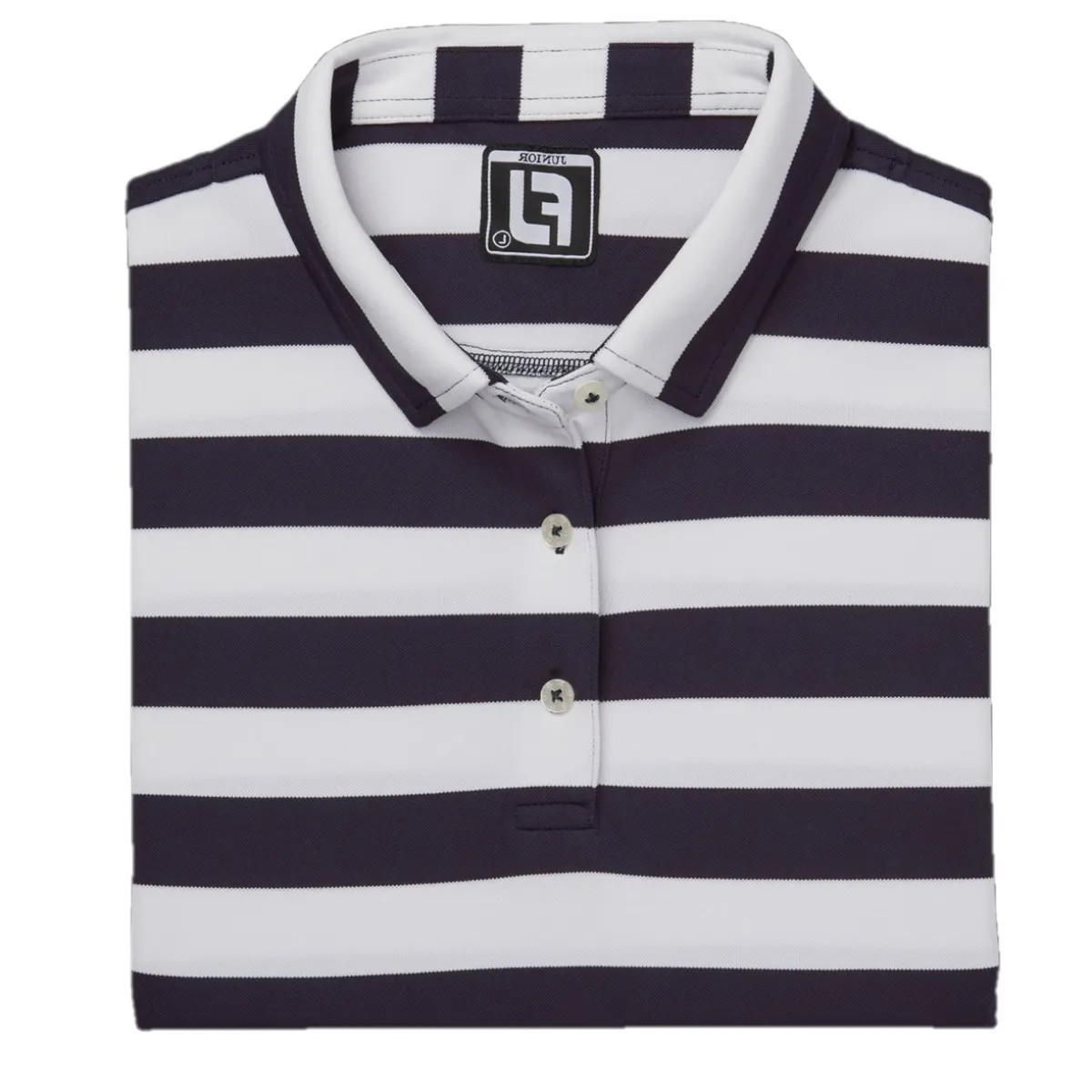 FootJoy Youth Rugby Stripe Pique Previous Season Apparel Style Shirt Polo Short Sleeve Golf Apparel