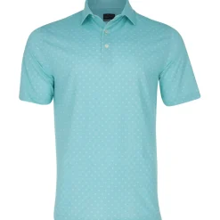 Greg Norman Freedom Micro Pique Spinner Print Shirt Polo Short Sleeve Golf Apparel