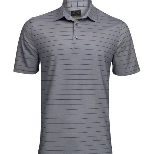 Greg Norman Freedom Micro Pique Stripe Shirt Polo Short Sleeve Golf Apparel