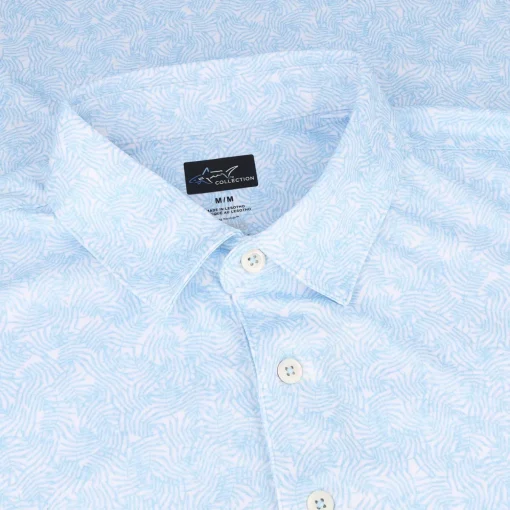 Greg Norman ML75 Recycled Microlux Vine Print Shirt Polo Short Sleeve Golf Apparel