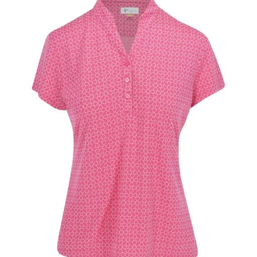 Greg Norman Trellis Jacquard Button Shirt Polo Short Sleeve Golf Apparel
