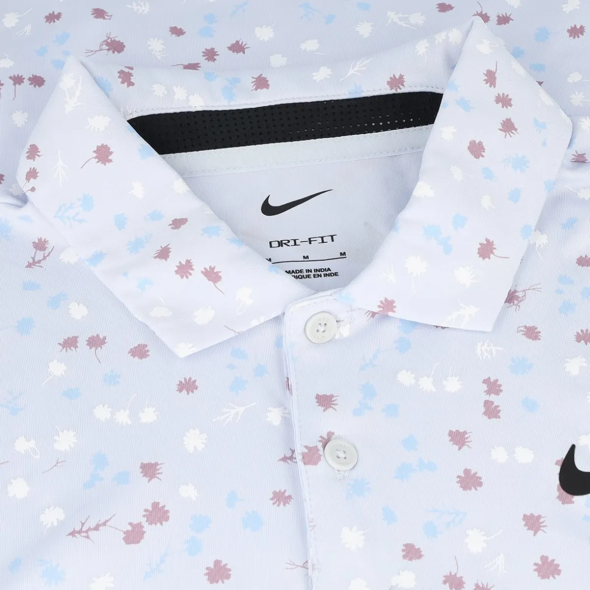 Nike Dri Fit Tour Micro Floral Shirt Polo Short Sleeve Golf Apparel