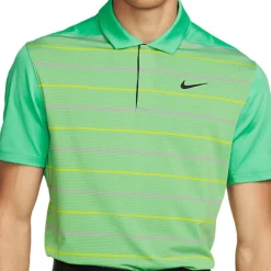 Nike Dri-FIT Tiger Woods Striped Shirt Polo Short Sleeve Golf Apparel