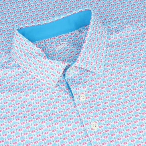 Puma Mattr Palm Deco Shirt Polo Short Sleeve Golf Apparel
